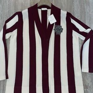 BRUNELLO CUCINELLI 100% CASHMERE SWEATER CARDIGAN,MONILI SWAROVSKI CREST S